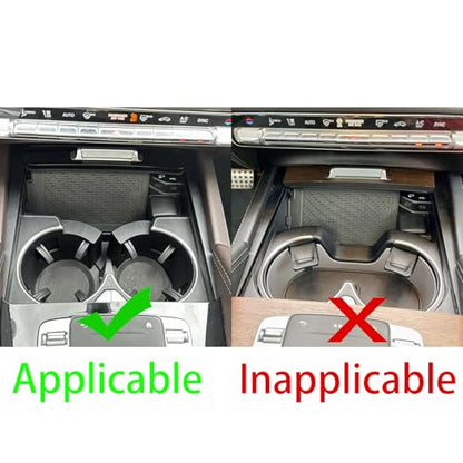 NVCNX Carbon Fiber Accessories for Mercedes Benz GLE GLS 350 450 450e 580 53 63 S AMG 2020-2026 2021 2022 2023 2024 2025 Center Console Cup Holder Cover Interior Trim Thick Overlay Sticker Decal 1PC - color: Center Console Cup Holder Trim