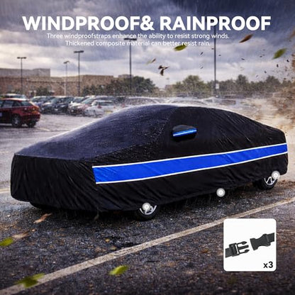 Car Cover Compatible with Camry,10-Layer Car Cover Waterproof All Weather,Full Exterior Cover with Cotton Lining,Sun Rain UV Dust Snow Protection with Door Zipper,Fit for Camry 1996-2025 - size: Custom Fit for Camry