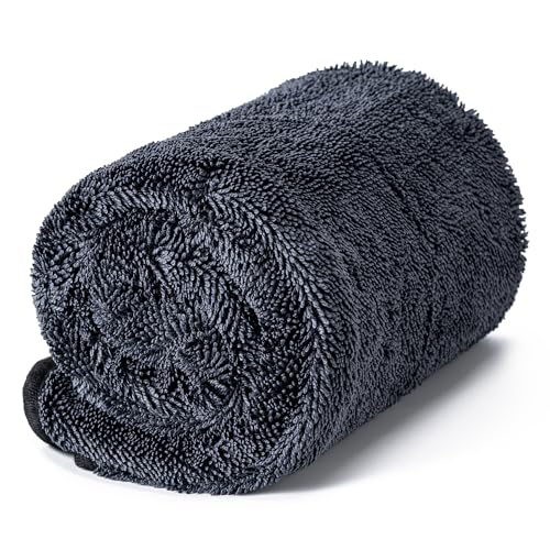 CADONO Large Microfiber Car Drying Towel, Ultra Absorbent Microfiber Cleaning Cloth for Cars, Bath Towels, No Streaks, Scratches, or Water Spots Double-Twist Pile Design(36"x 24")