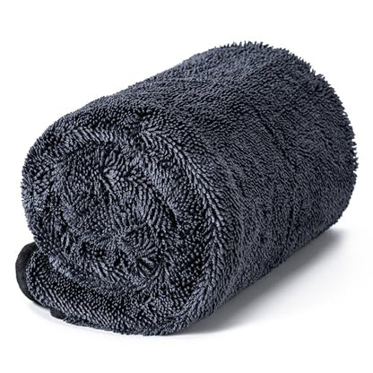 CADONO Large Microfiber Car Drying Towel, Ultra Absorbent Microfiber Cleaning Cloth for Cars, Bath Towels, No Streaks, Scratches, or Water Spots Double-Twist Pile Design(36"x 24")