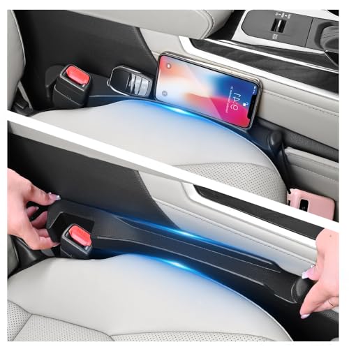 Turcee 2PCS Car Seat Gap Filler Organizer with Storage Slot & Hook,Car Seat Gap Filler Strip for Filling Gaps,Universal & Double-Sided Use Cars Seats Gaps Plug Cars Interior Accessories