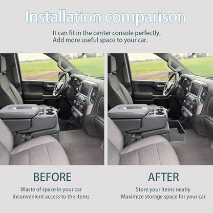 JKCOVER Center Console Hanging Organizer Box Compatible with 2019-2026 Chevy Silverado/GMC Sierra 1500 and 2020-2026 Chevrolet Silverado/Sierra 2500HD 3500HD Accessories(Split-Bench Folding Seat Only) - color: Hanging Organizer