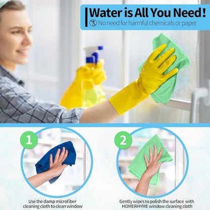 Microfiber Cleaning Cloth, 6 Pack Glasses Cleaning Cloth, 16" ×14" Window Cleaning Rags, Streak Free Lint Free Polishing Cloths Wipes for Eye Glass Stainless Steel Windshield, Sage Green - color: Sage Green, size: 6 Pk-16" X 14"