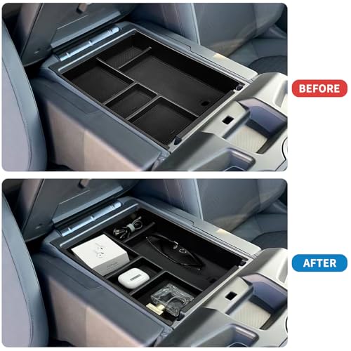 Zxiaochun Center Console Organizer Tray for 2019-2025 2026 Chevy Silverado/GMC Sierra 1500 & 2020-2026 Silverado/Sierra 2500HD 3500HD, Armrest Box Storage Tray (Split-Bench Folding Seat ONLY)-2PCS - size: 2PCS Trays
