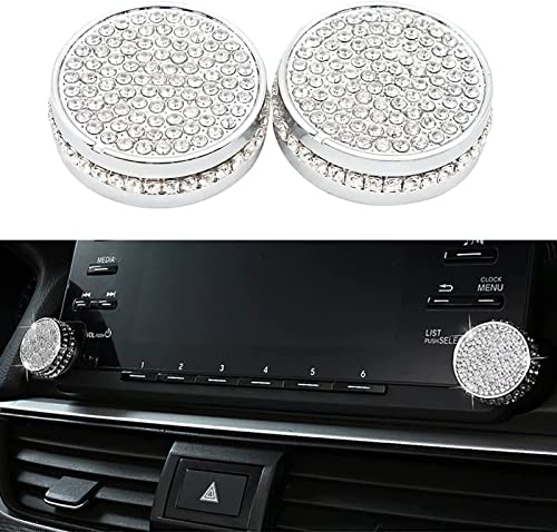 2 pcs Bling Volume Sound Radio Switch Knob Navigation Knob Trim Cover Crystal Rhinestones Trim Compatible with Honda Accord Accessory Sport EX EX-L Touring 2021 2020 2019 2018 - color: Volume Sound Switch Knob