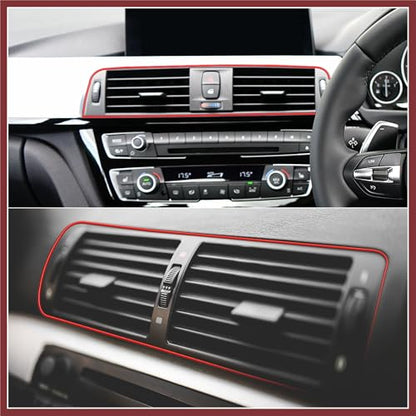 Car Red Interior Trim Strip Line Gap Door Edge Seal Protector 5m 16.4ft Replace Parts