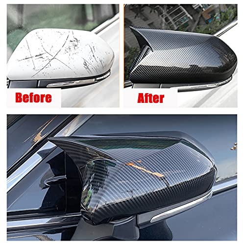 2Pcs Carbon Fiber Style Rear View Side Mirror Cover Trim Compatible with Toyota Camry LE/SE/XLE/XSE/XLE 2018-2021