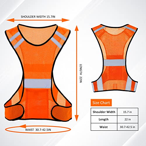 TCCFCCT Reflective Running Vest, High Visibility Running Gear with Large Pocket - color: 1 Pack Mesh Orange