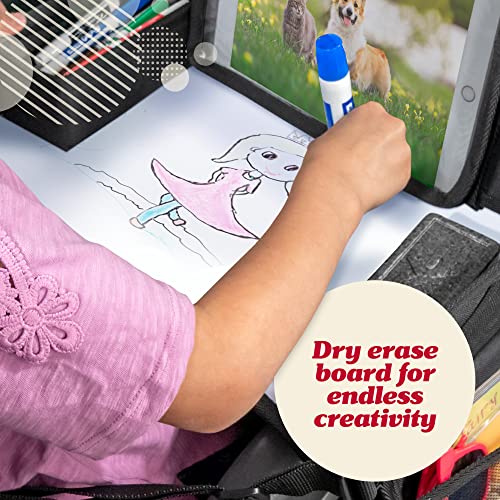 Lusso Gear Kids Travel Tray for Toddlers & Kids - Car Seat Lap Tray for Airplane & Road Trip Activities (Geometric) - color: Geometric