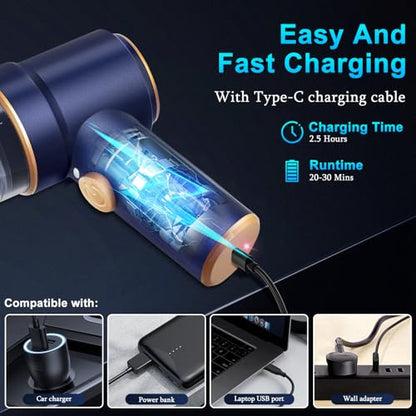 KMM Handheld Car Vacuum Cleaner, 9000Pa Vacuum Cleaner and Air Duster, 120W High Power Hand Held Vacuum with LED Light and Multi-Nozzles for Car, Home, Office, Pet - color: Blue