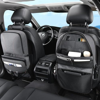 Coverado Backseat Car Organizer 2 Packs, Heavy-Duty Durable Dual-Way Use Car Back Seat Organizer Waterproof with Multi Pockets, Zipper Closure Design, Protect Valuables from Spills, Keeps Car Tidy - size: 2 Pack-New