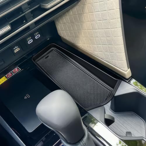 EDBETOS Gear Shift Side Insert Tray Compatible with 2025 2026 Toyota Camry Front Center Console Organizer Tray Interior Accessories, Hidden Card Slot Storage Box with Rubber Mats, Fits XSE XLE SE LE