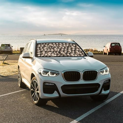 Custom Face Car Windshield Sun Shade Customized Foldable Front Window Sunshade UV Rays Protector Shield Vehicle Cover for Car Sedans SUV Trucks 57" X 30" - color: Custom Face