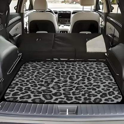 Universal Car Trunk Mat 29" x 39", Gray Leopard Print All Weather Trunk Protection Cargo Liner, Durable Cargo Mat Rear Trunk Liner, Stylish Vehicle Interior Accessories Suitable for Most Car Models - color: Gray Leopard Print