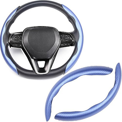 Steering Wheel Cover, Car Carbon Fiber Steering Wheel Cover, Car Wheel Cover for Men/Women, Universal Fit for 99% Steering Wheel (Carbon Fiber-Blue) - color: Carbon Fiber-Blue