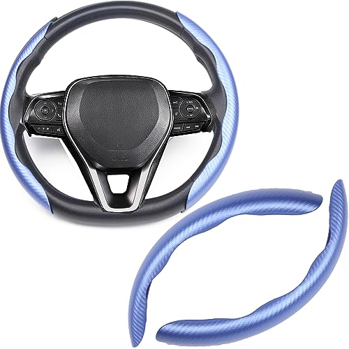 Steering Wheel Cover, Car Carbon Fiber Steering Wheel Cover, Car Wheel Cover for Men/Women, Universal Fit for 99% Steering Wheel (Carbon Fiber-Blue) - color: Carbon Fiber-Blue