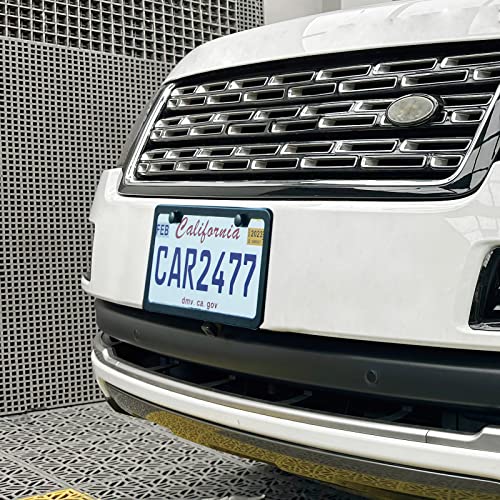 2PCS Premium Matte Black License Plate Frames, Solid Rust-Proof Aluminum Holder with 2 Holes, Universal Car Frame for Women and Man, Including Screws, by Lengnoyp. - color: black