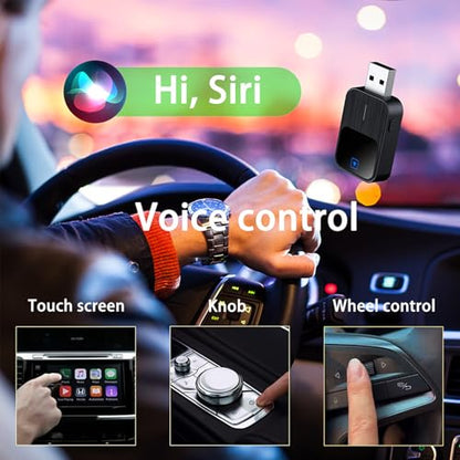 Sehawei 2-in-1 Wireless CarPlay/Android Car Adapter 2025 Upgrade Wired CarPlay to Wireless Mini USB & Reset Button Design for Cars Built-in CarPlay/Android Car