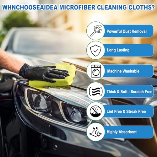 Microfiber Cleaning Cloths 15"x15" – 270GSM Plush Lint-Free Towels for Cars & Auto Detailing, Super Absorbent Car Wash Cloths for Drying, Polishing, Glass & Household(25 Pack) - size: 25 Pack