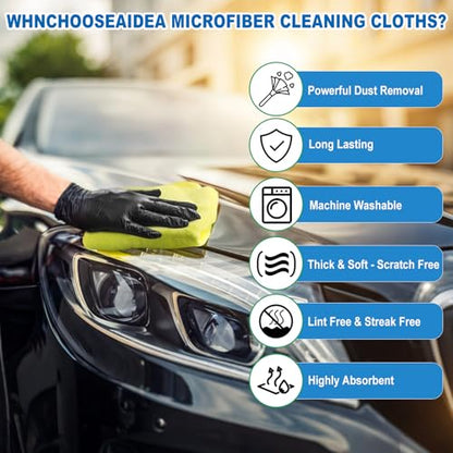 Microfiber Cleaning Cloths 15"x15" – 270GSM Plush Lint-Free Towels for Cars & Auto Detailing, Super Absorbent Car Wash Cloths for Drying, Polishing, Glass & Household(25 Pack) - size: 25 Pack
