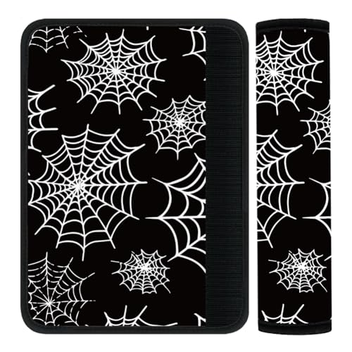 2Pcs Seat Belt Cover Pad 11 Inch Long Seat Belt Cushion Soft Comfort Strap Pad Auto Accessory Decoration for Car Truck SUV Bag Backpack Halloween Style Spider Web - color: Spider Web