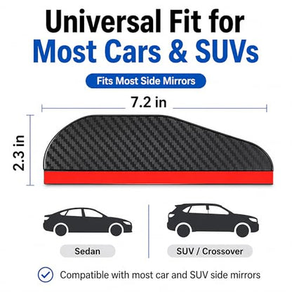 2PCS Side Mirror Visor Rain Guards, Car Rear View Mirror Rain Cover, Silicone Rain Shield, Mirror Cover Rubber Visor Guard