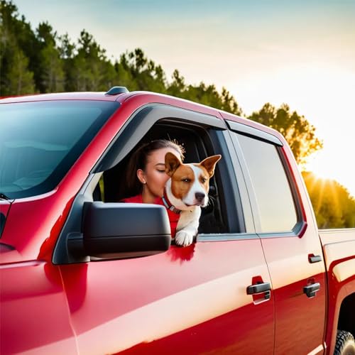 2019-2025 Window Visors Rain Guards for Chevrolet Silverado GMC Sierra 1500 Crew Cab Side Window Deflectors Vent Visor Sun Shades Truck Accessories 4pcs Smoke - size: for Silverado/Sierra 1500 Crew Cab 2019-2024