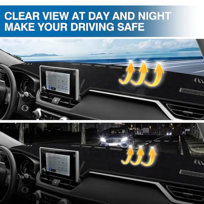 Custom Fit Dash Cover Compatible with Toyota RAV4 2019-2025 Dashboard Cover Accessories for RAV4 Non-Slip Polyester Dashboard Mat Custom Fit Center Console Sunshield Protector No Glare - size: RAV4 19-25(black)