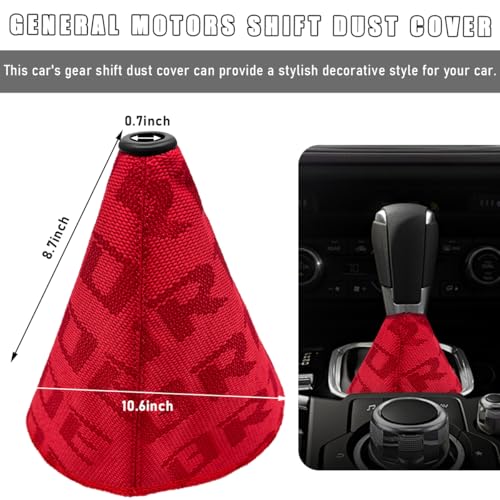 povtii Car Shift Boot Cover, Waterproof Canvas Fabric Manual Automatic Shift Knob Boot Dust Cover, Gear Gaiter Cover Auto Shift Boot Sleeve Protector, Universal Car Accessories (Red) - color: Red