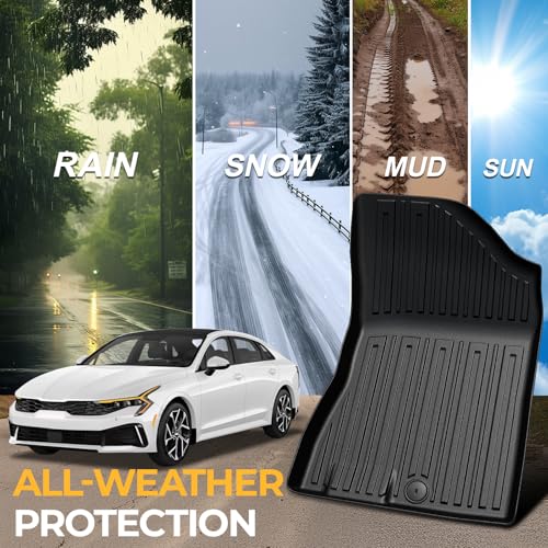 Floor Mats for Kia K5 2021-2026/Hyundai Sonata Gas 2020-2026, All Weather Floor Mats Trunk Cargo Liner Accessories, Full Coverage Set (Fit FWD Models) - size: For Kia K5 FWD | 2021-2026
