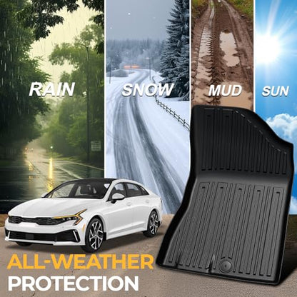 Floor Mats for Kia K5 2021-2026/Hyundai Sonata Gas 2020-2026, All Weather Floor Mats Trunk Cargo Liner Accessories, Full Coverage Set (Fit FWD Models) - size: For Kia K5 FWD | 2021-2026