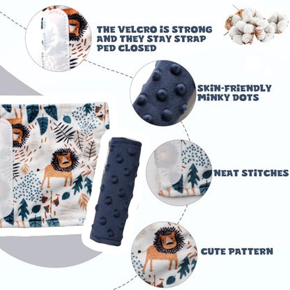 Car Seat Strap Covers for Babies Soft Car Seat Belt Covers, Mink Car Seat Straps Shoulder Pads for Boys and Girls, Navy - color: Navy