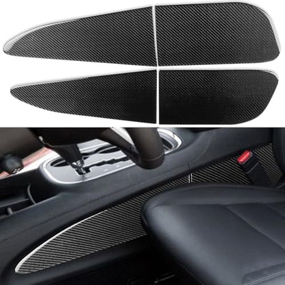 NVCNX Real Premium Carbon Fiber Accessories for Dodge Durango 2011-2020 2012 2013 2014 2015 2016 2017 2018 2019 Car Center Console Side Panel Cover Interior Trim Sticker Decal 4PCs - color: 2011-2020 Center Console Side Panel Trim