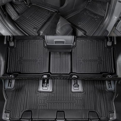Floor Mats for Hyundai Santa Fe 2024-2026, All Weather Floor Mats Trunk Cargo Liner with Backrest Protectors Accessories, Full Coverage Set (Fit 6/7 Seats) - size: For Hyundai Santa Fe | 2024-2026