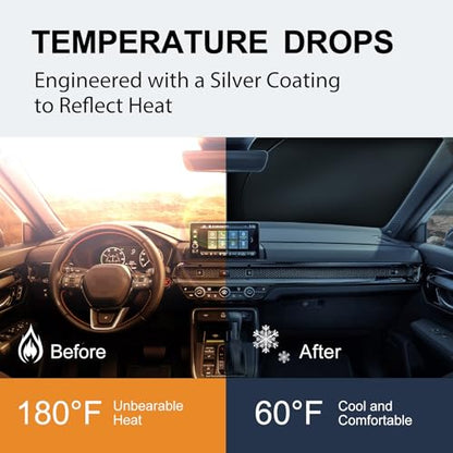 for 2023-2026 Honda CRV - Premium Sunshade for Ultimate Heat & UV Protection, Foldable Front Windshield Sun Shade for 2023 2024 2025 2026 CR-V SUV Accessories - size: For Honda Cr-v 2023-2026
