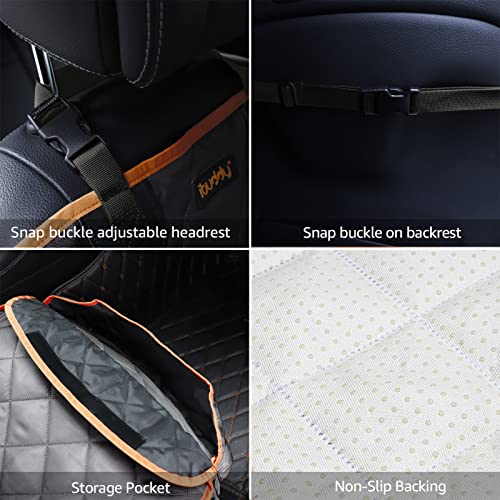 Front Seat Cover for Dogs Waterproof Car Seat Cover Protects Seats from Hair, Dirt, and Liquid Messes Scratch Proof Nonslip Bucket Seat Cover for Pet of Cars,Trucks and SUVs - color: BLACK