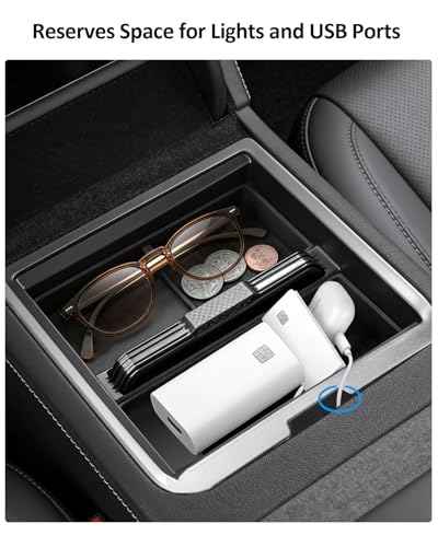 5PCS Double-Layer Center Console Organizer Tray for Tesla Model Y Juniper 2025 2026 Accessories Refreshed Car Storage Tray Armrest Tray Insert Cup Holder Hidden Compartment Storage Box - size: Juniper (Style 3)