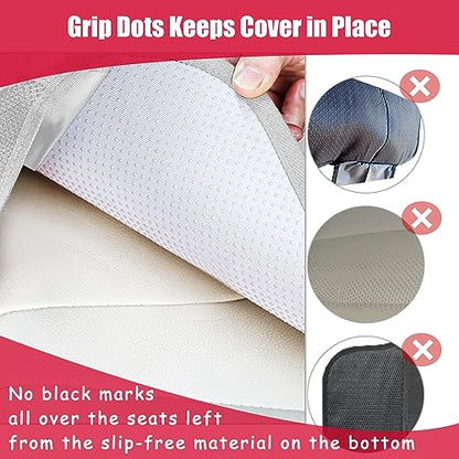 Meolsaek Car Seat Protector for Child Car Seat, Durable 600D Fabric Waterproof Car Seat Cover with Thick Pad Non-Slip Backing，No Imprints (Light Gray-2 pcs) - color: Light gray-2 pcs