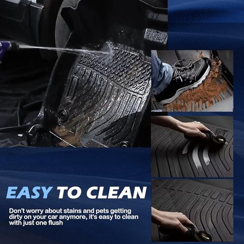 Floor Mats for 2016-2022 Honda HR-V,All-Weather TPE Rubber Car Floor Mats Custom Fit Full Set Includes 1st and 2nd Rows Maximum Coverage Anti-Slip 1st & 2nd Row Black (2016-2022 HR-V) - color: 2016-2022 HR-V