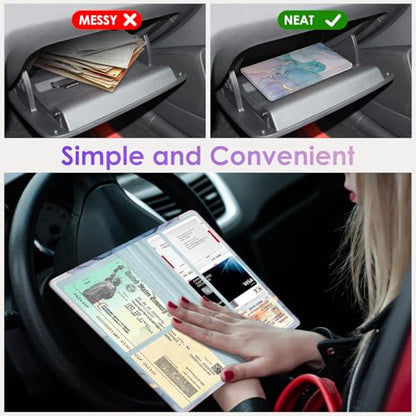 Car Registration and Insurance Holder，Colour Patterns Men Women Car License Document Registration and Insurance Card Holder - color: Blue Pink Marble