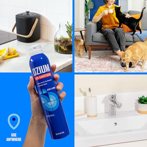 Ozium 805539-6 8 Oz. Air Sanitizer & Odor Eliminator for Homes, Cars, Offices and More - Original Scent, 6 Pack,Blue - size: 8 Ounce (Pack of 6)