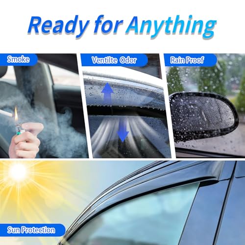 Window Rain Guards Compatible 06-12 Toyota RAV4 4PC Window Visors Vent Shade Deflector 2006 2007 2008 2009 2010 2011 2012 - size: 06-12 Toyota RAV4