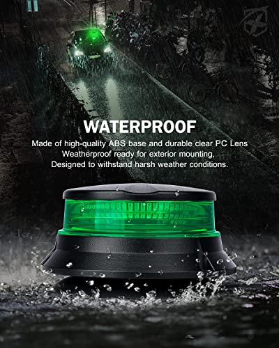 Xprite LED Rotating Beacon Light, 4.5Inch Super Bright Forklift Strobe Lights w/Magnetic Base for 12-24V Construction Truck Patrol Car Tractor Golf Carts-Green - color: Green