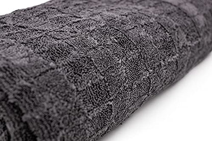 The Rag Company Gauntlet Car Drying Towel, Ultra-Absorbent 70/30 Blend Korean Microfiber, Dries Vehicles Faster Without Scratching, 900 GSM, 15x24 Inches, Ice Grey/Grey, 2-Pack - size: 15in x 24in