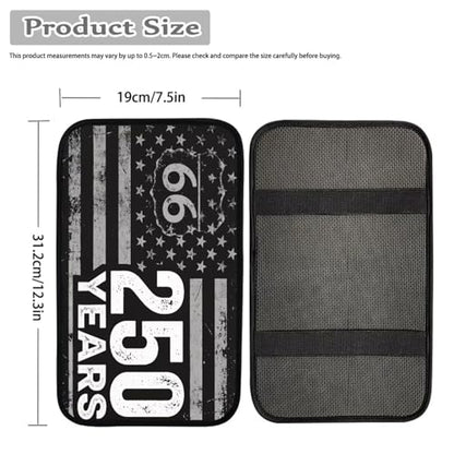 Dreaweet 250th Anniversary USA Flag Center Console Armrest Pad Cover Patriotic Car Arm Rest Cover Universal Middle Console Covers for Cars SUV Truck Sedan - color: American Flag 250 Years