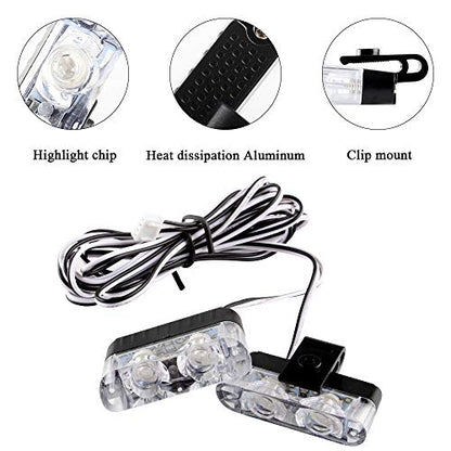 Blue 16LED Grille Strobe Lights Dash Deck Visor Police Flash Lights Car Truck Ambulance Emergency Warning Strobe Lights With Remote Control Wireless 12V - color: blue, size: 8 in 1