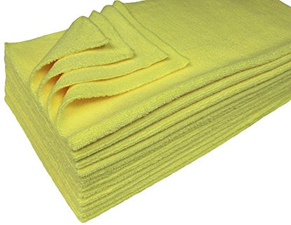 Detailer's Preference Premium Edgeless Microfiber Towels, 350 GSM, Ultra Soft, Lint-Free, Streak-Free, Scratch-Free, Highly Absorbent, for Auto, Home, and Detailing,16x16, 12-Pack, Yellow - color: Yellow