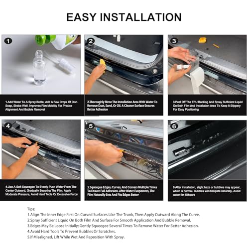 Car Rear Bumper Protector 8.5 Mil Clear PPF Film for Car Paint Protection, Universal Door Entry Edge Guard & Scuff Plate Protector, Invisible Anti-Scratch Door Step Wrap for Cars, SUV, Trucks - size: TPU 8.5 mil 35.43"L x 2.56"W