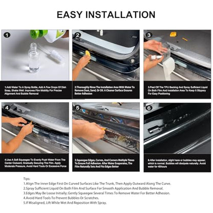 Car Rear Bumper Protector 8.5 Mil Clear PPF Film for Car Paint Protection, Universal Door Entry Edge Guard & Scuff Plate Protector, Invisible Anti-Scratch Door Step Wrap for Cars, SUV, Trucks - size: TPU 8.5 mil 39.37"L x 2.56"W