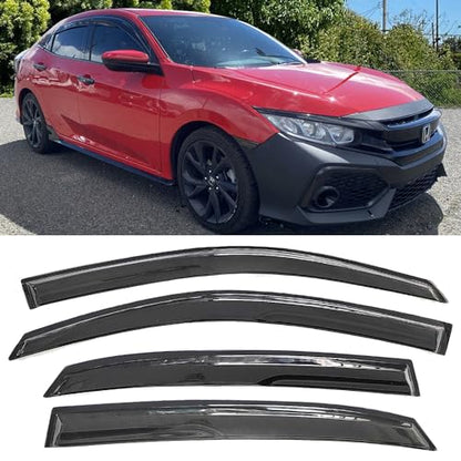 Side Window Visors rain Guards Vent Deflectors Compatible with Honda Civic Hatchback 2016-2021, Vent Deflector Window Rain Guard Sun Shade Visors, Car Acessories 4PCS 2016 2017 2018 2019 2020 2021 - size: Compatible with Honda Civic Hatchback 2016-2021
